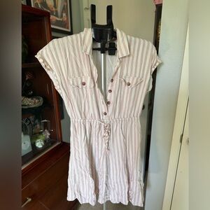 Lucky Brand Pink and White Striped Dress